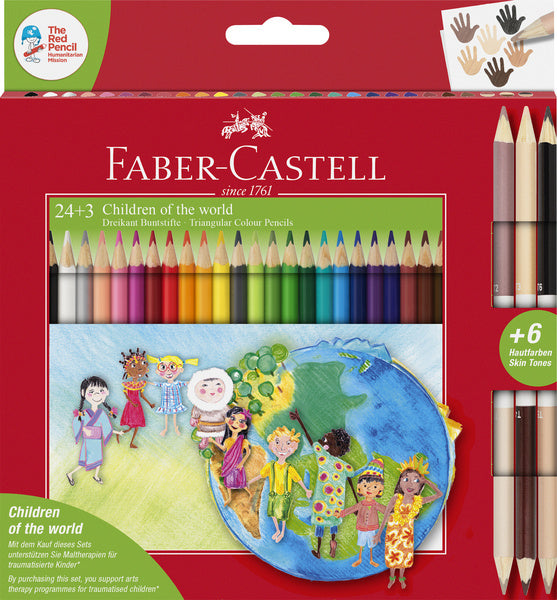 Faber Castell Faber Castell FC-20145 colored pencils Three children of the world in case of 24+3 pieces