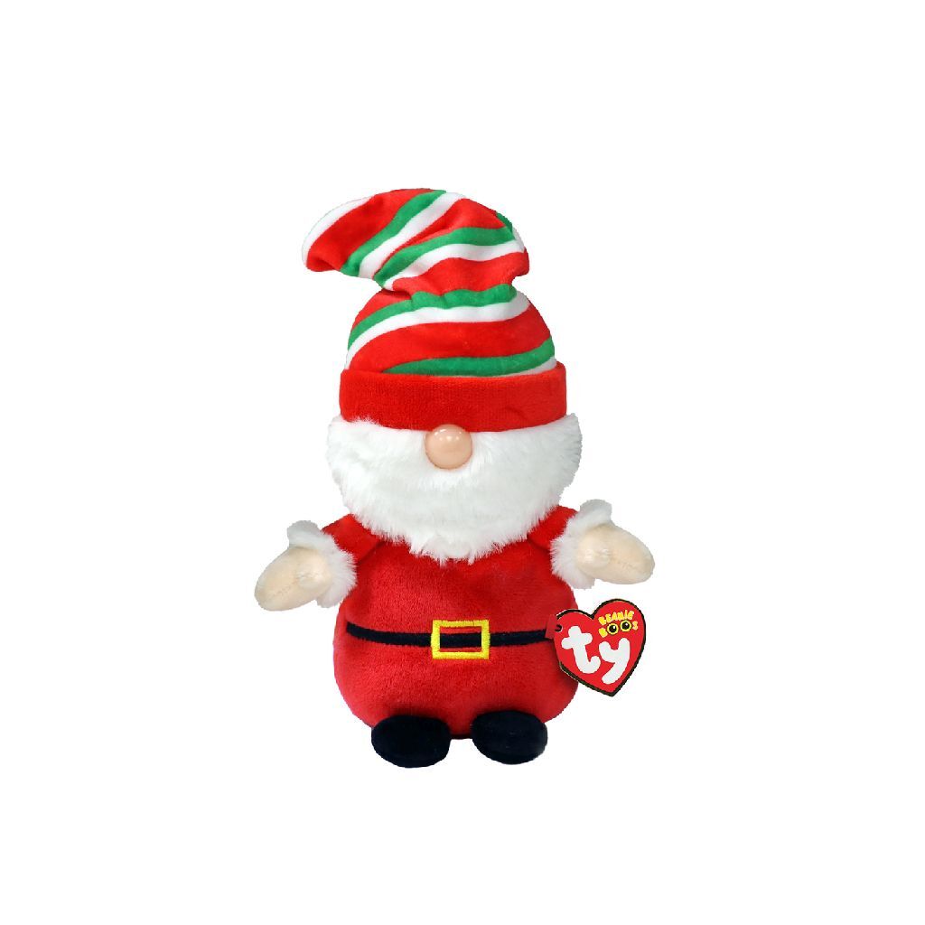 Ty Beanie Bo Bo. Chrëschtdag Gnome GNEWMI Santa, 15cm