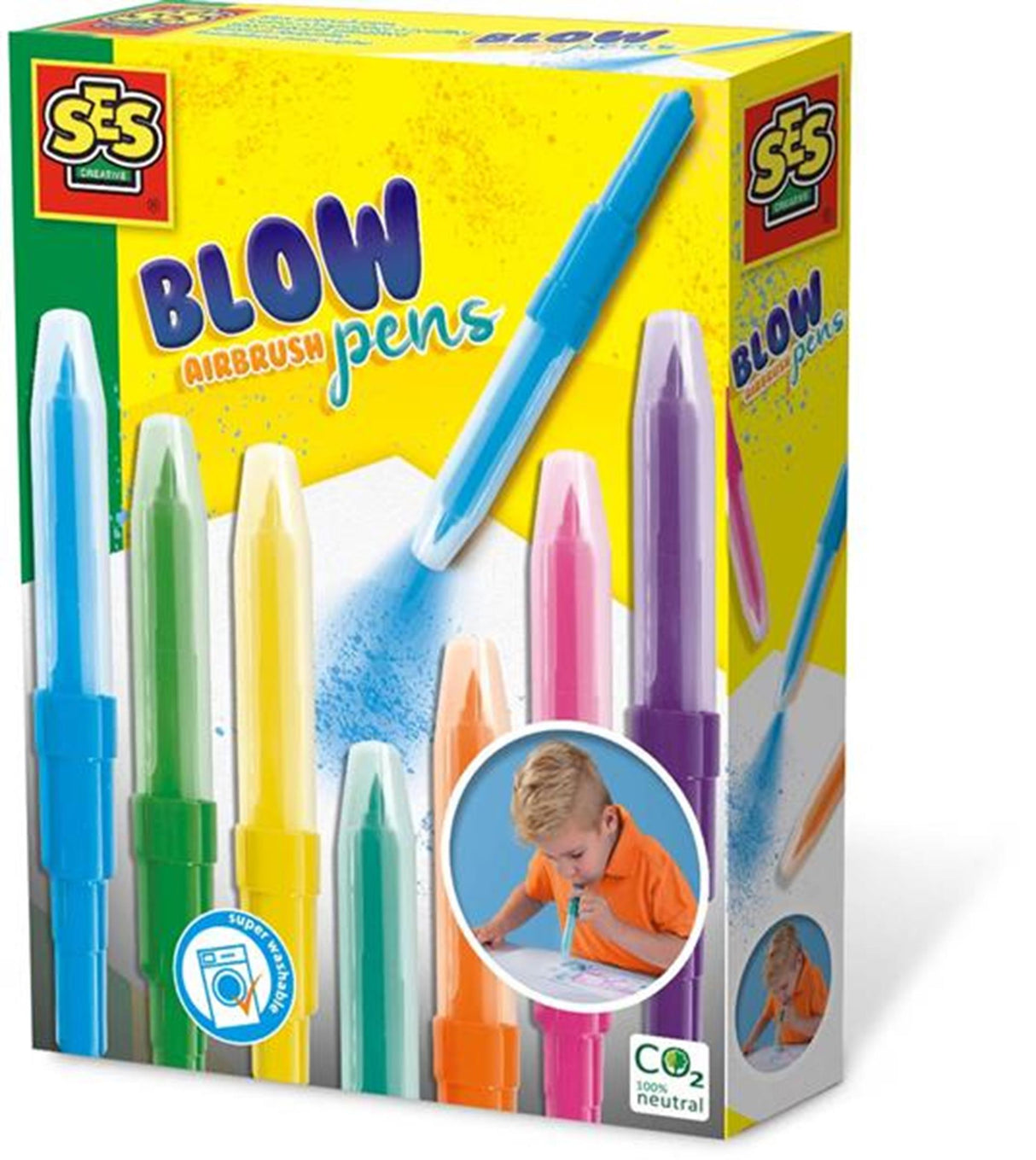 Six blow airbrush felt tip pens