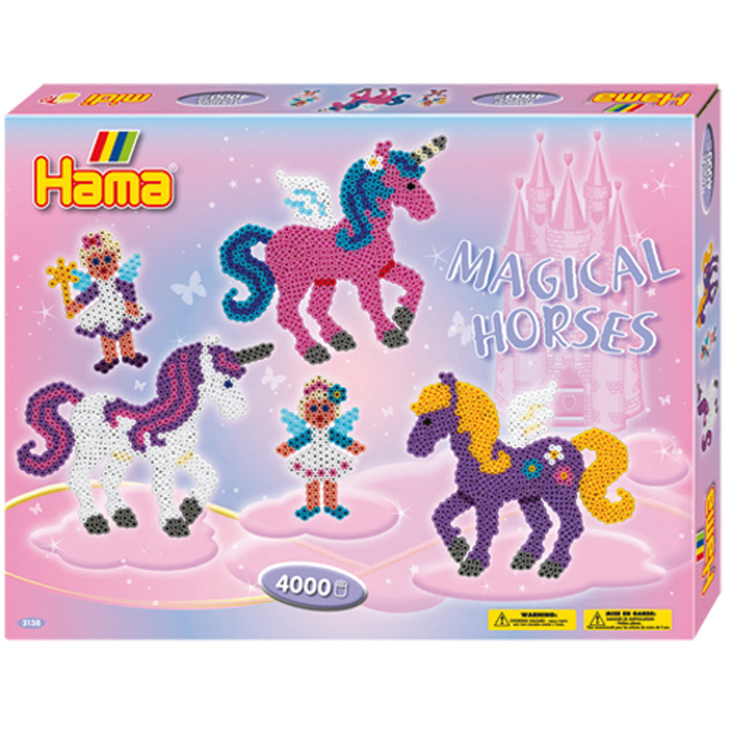 HAMA String Bead Set Magical Horses, 4000st.