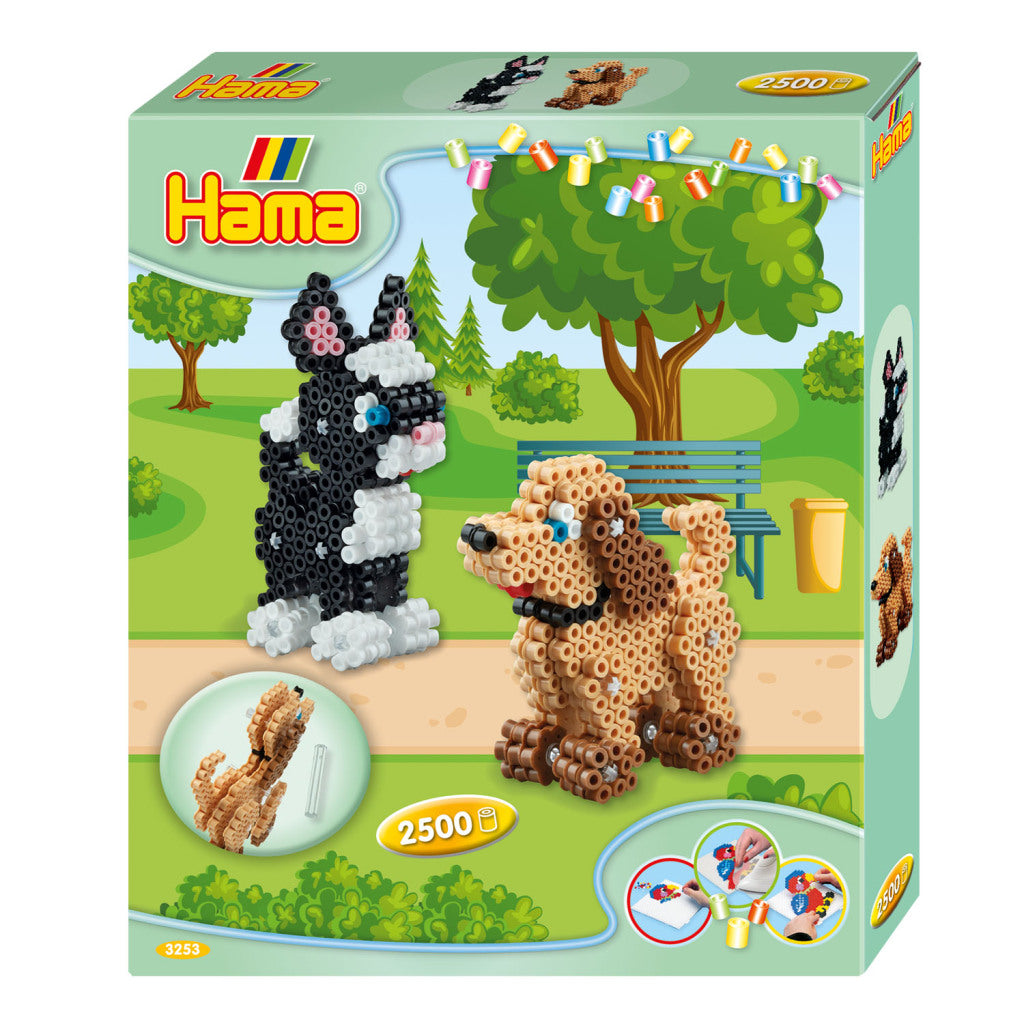 Hama string bead set cat and dog, 2500st.