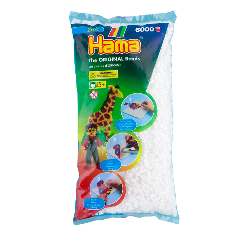 HAMA String pärlor strängpärlor 6000 stycken vita