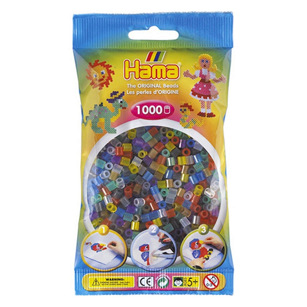 Hama iron beads transparent colors mix 1000 pieces