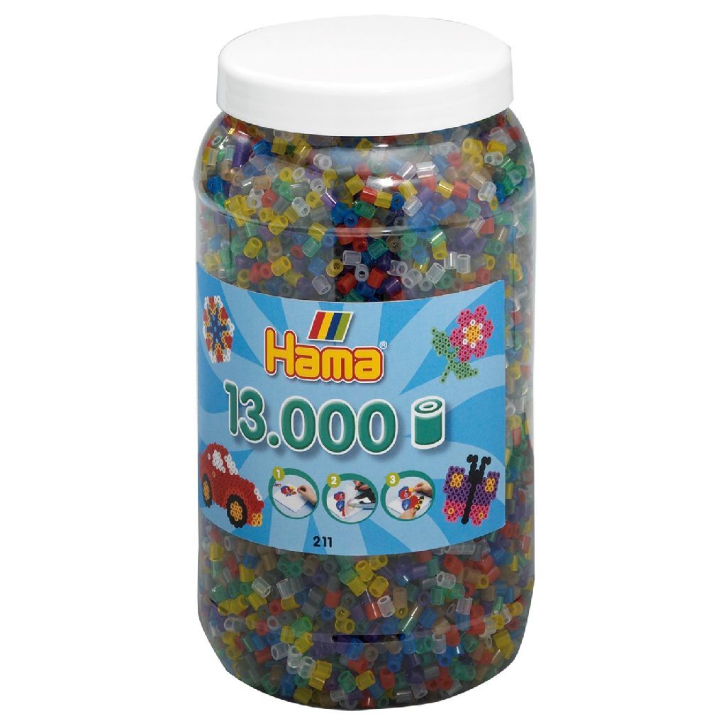 Hama stryge perler i pottransparent blanding (053), 13.000.