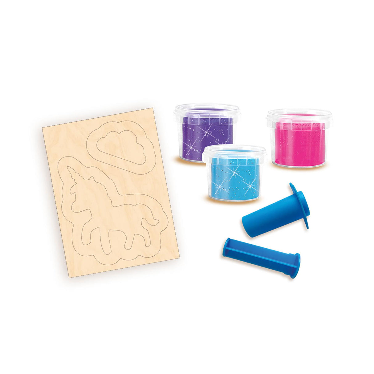Ses clay - unicorns neon glitter - play set made of modeling clay