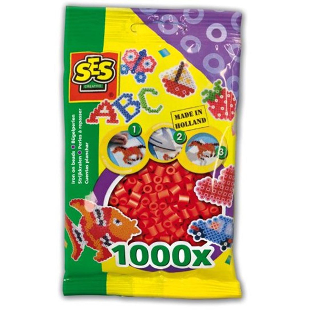 Ses Eisen-op Perlen rout 1000 Stécker
