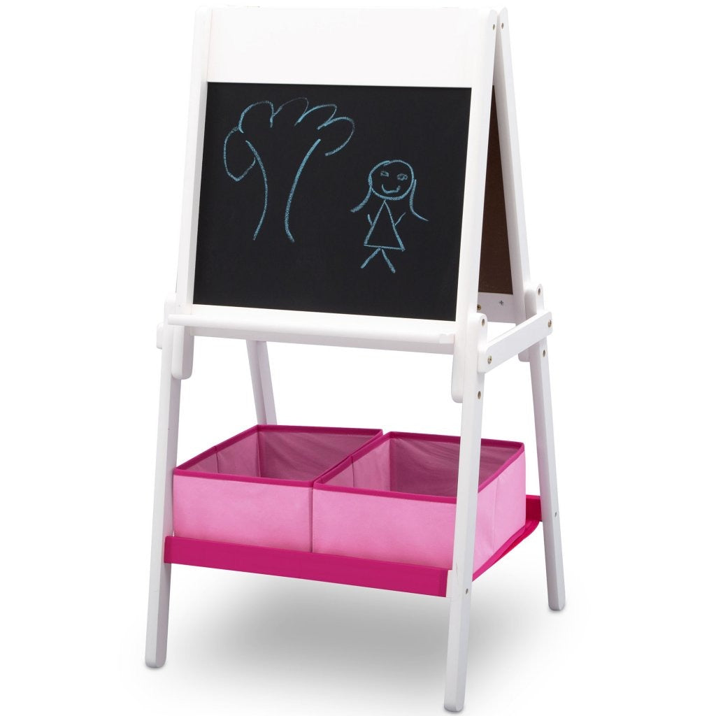 Delta Children Children TE 87600GN-130 Trä dubbelsidig svarta tavla whiteboard + pappersrulle