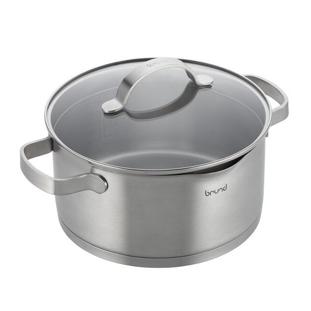 Brund Brund saucepan with glass lid 4L stainless steel