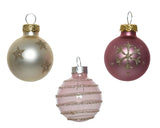 Decoris Christmas balls 3cm 9 pieces glass pink champa