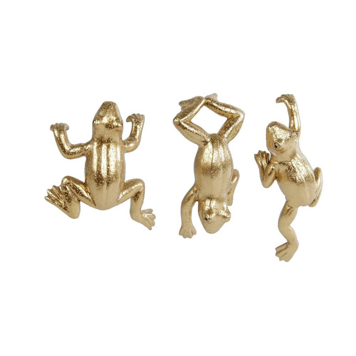 Cozydecor statue frog polystone 6.5x8cm gold