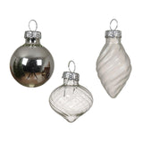 Decoris Weihnachtskugeln Mini Ø3cm Glas Silber 9St