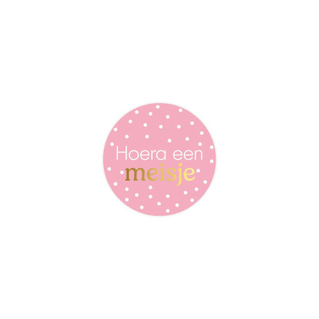 Keesseberäich Stickeren hurra e Meedchen ø40mm 250pcs