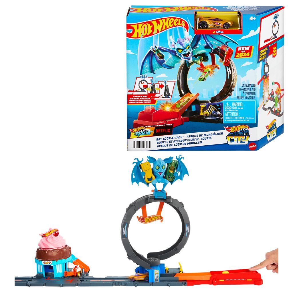 Hot Wheels Vleermuisaanval Looping Speelset