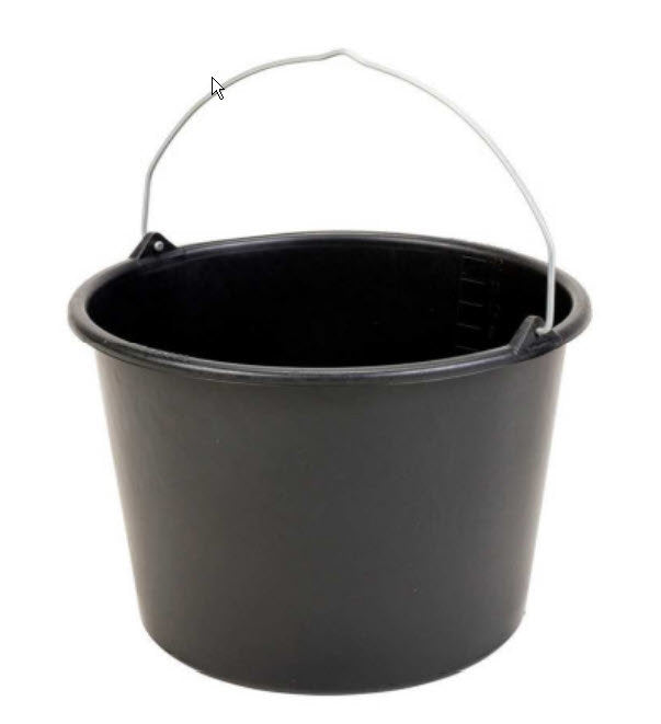 Bau-Eimer schwarz 12 l mit Stahlbügel