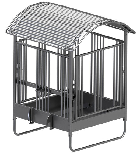 Kerbl products square hay feeder with self-closing feed barrier hobby