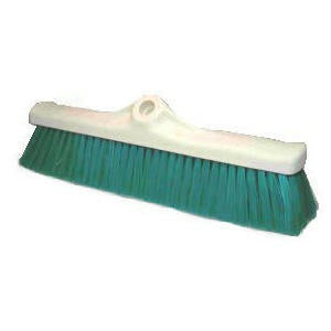 Stable broom 40cm plastic green