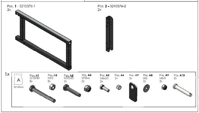 Wall mounting set for hay box