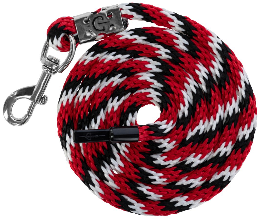 Abi products lead rope mustang karjn hook red black white