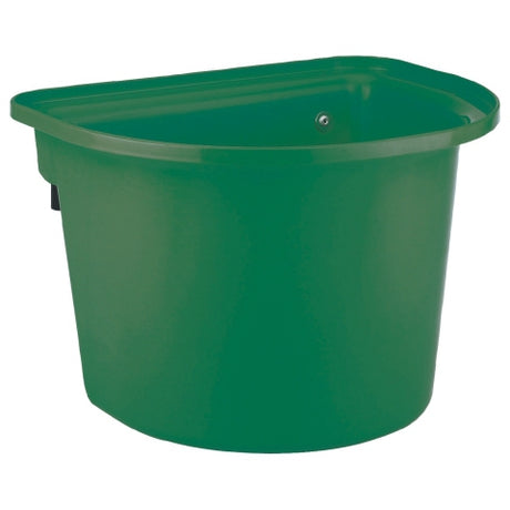 Products feeding trough with hanging hooks semi-round dark green 12l