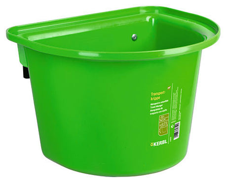 Products feed bowl with hanging hooks half-round bright green 12l