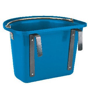Products feed bucket with hanging hooks and handle blue 12L