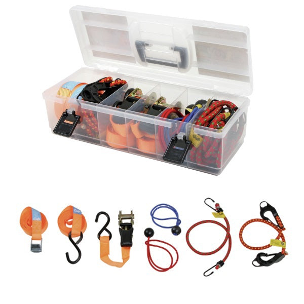 Tension lashing straps set 16 pieces in case