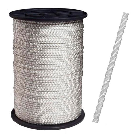 Producten nylon touw wit geslagen 6mm 220m