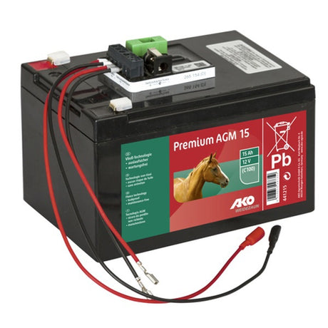 Ako Premium Agm Fleece Batterie 15 Ah Komplett Set