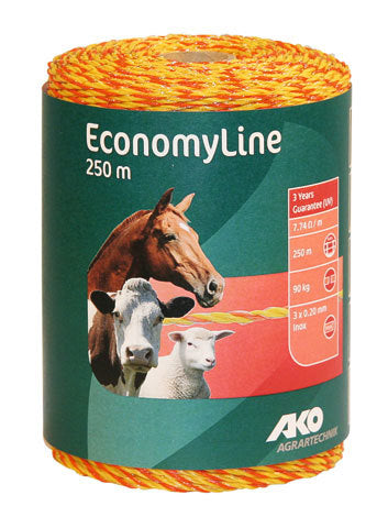 Ako products economyline electric fence yellow-orange 3wires 020 250m