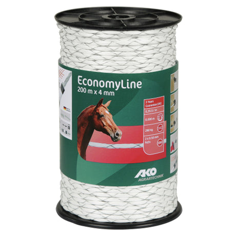 Ako economyline electric shock cord white cross-wound 4mm 200m
