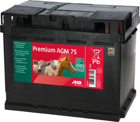 Ako products 12v 75 ah battery wet cell