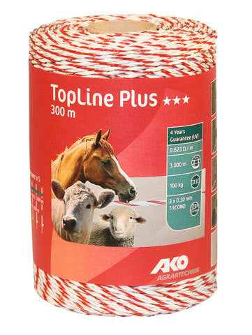Ako products topline plus electric fence white/red 3x030 tricond 300m