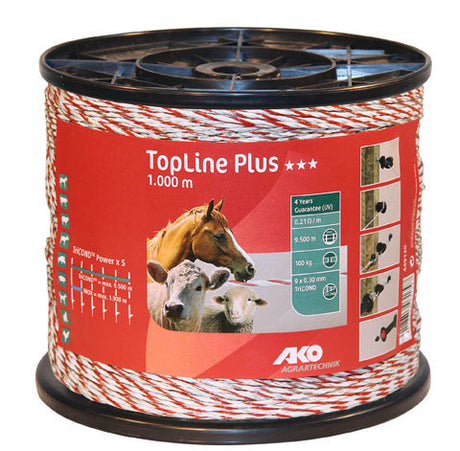 Ako Products Topline Plus electric fence white-red 9x030 Tricond 1000m