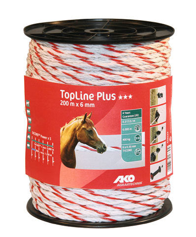 Ako products topline plus shock cord white-red 6mm 200m tricond