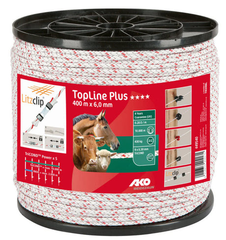Ako Topline Plus Cord 55 mm 400 m wäiss-rout 9x 028 m