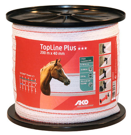 Ako products topline plus shock tape white-red 4cm 200m