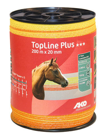 Ako products topline plus shock tape yellow-orange 2cm 200m