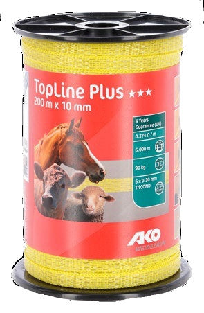 Ako products topline plus shock tape yellow 1cm 200m