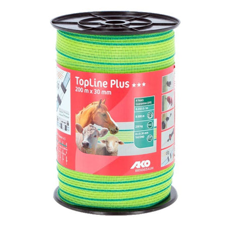 Ako products topline plus shock tape neon yellow-blue 30mm 200m