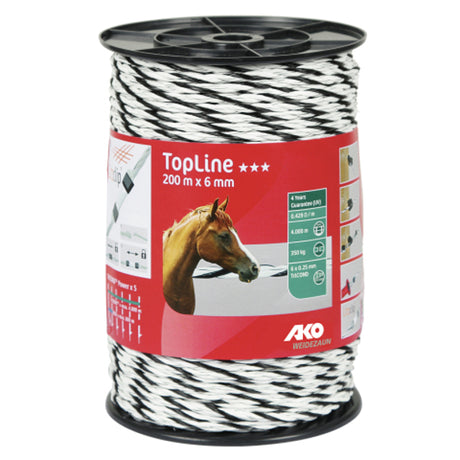 Ako products topline scare cord black-white 6mm 200m tricond 0.25mm