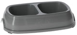 Artificial double food bowl 2x200 ml, sorted by color
