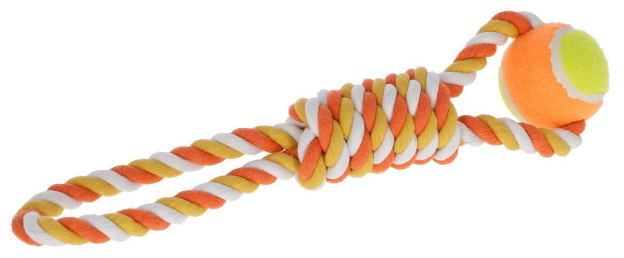 Ball on string 37 cm orange cotton