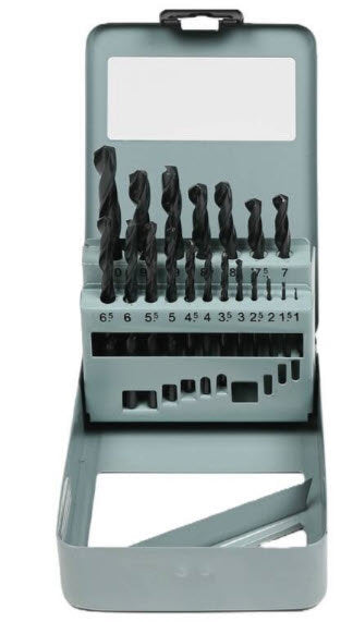 Drill set 19-piece HSS steel cassette