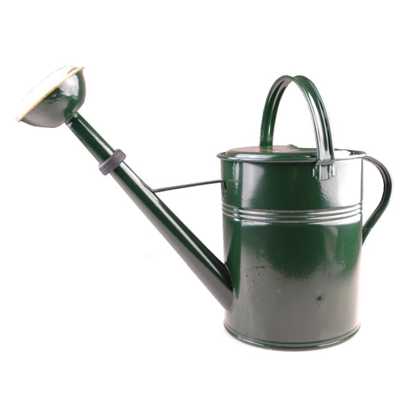 Watering can green lacquered brass sprayer 9l