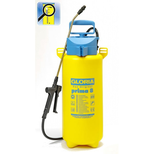 Gloria - prima 8 - 8l pressure sprayer with lance and brass nozzle