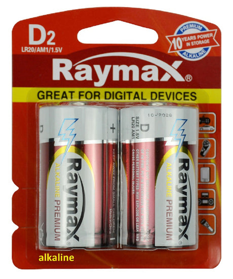 Raymax battery alkaline lr20 d 15v x2pcs