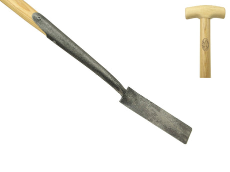 Biała łopata pasowa na gęsiej szyi 60mm z trzonkiem jesionowym 750mm dewhite