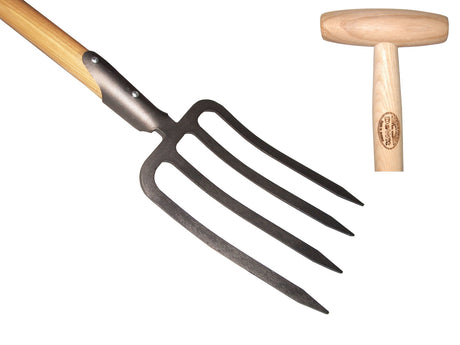 De wit producten spitvork 4 tands met dul essen steel 80cm dewit