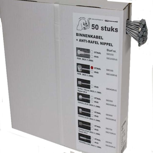 cable box 50 internal cables 225 cm steel silver