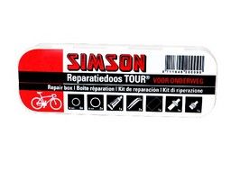 Simson Reparatiedoos Tour 11,5 cm aluminium rood wit 15-delig